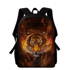3D Fire Tiger Backpack for Boys and Teens – Large Capacity Animal Print School Bag for Middle and High School, Lightweight and Durable Bookbag for Daily Use
