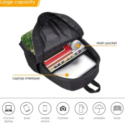 3D Fire Tiger Backpack for Boys and Teens – Large Capacity Animal Print School Bag for Middle and High School, Lightweight and Durable Bookbag for Daily Use