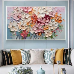 3D Floral Oil painting handpainted 3D Floral Painting handmade Palette Knife flowers oil painting wall art Large 3D Textured PaintingModern Decorative Paintings Impressionism Abstract oil painting
