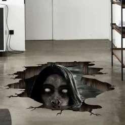 3D Halloween Floor Wall Decals, Removable Ghost Halloween Wall Stickers Decorations, Scary Halloween Decals for Walls Decor Decorations for Bedroom, Halloween Window Clings for Glass Windows