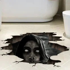 3D Halloween Floor Wall Decals, Removable Ghost Halloween Wall Stickers Decorations, Scary Halloween Decals for Walls Decor Decorations for Bedroom, Halloween Window Clings for Glass Windows