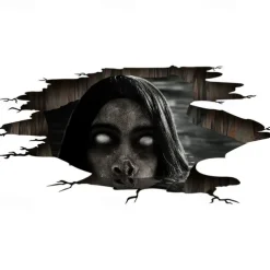 3D Halloween Floor Wall Decals, Removable Ghost Halloween Wall Stickers Decorations, Scary Halloween Decals for Walls Decor Decorations for Bedroom, Halloween Window Clings for Glass Windows