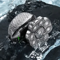 9D Independent Floating Heads Electric Shaver , Head Shaver For Bald Men 5 In 1 Bald Head Razor Grooming Kit, USB Rechargeable Electric Razor For Men, Wet/Dry Bald Head Razor With Rotary Blades, Clippers, Nose Trimmer