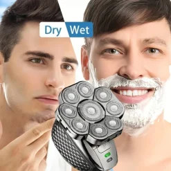 9D Independent Floating Heads Electric Shaver , Head Shaver For Bald Men 5 In 1 Bald Head Razor Grooming Kit, USB Rechargeable Electric Razor For Men, Wet/Dry Bald Head Razor With Rotary Blades, Clippers, Nose Trimmer