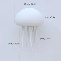 3D LED Jellyfish Lamp with Rotating Tentacles, Key Operation/Voice Control, 5 Colors Mood Light for Room Decoration - Hanging Style with Base