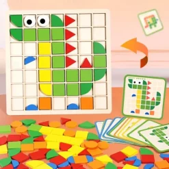 3D Mosaic Puzzles - Multi-colored Multi-shaped Educational Desktop Games Building Blocks Ideal Christmas and Halloween Gifts for Children