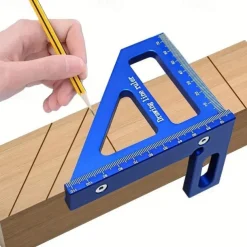 3D Multi-Angle Measuring Ruler,45/90 Degree Aluminum Alloy Woodworking Square Protractor,Drawing Line Ruler, Miter Triangle Ruler High Precision Layout Measuring Tool for Engineer Carpenter