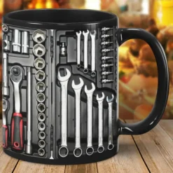 3D Print Mechanic Toolbox Set Mug, Ceramic Coffee Mug, Mechanic Toolbox Print Cup,Gifts for Men