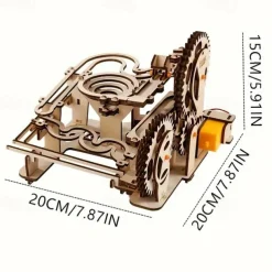 3D Wooden Puzzle - DIY Mechanical Track Balls Educational Brain Teaser for Adults Khaki