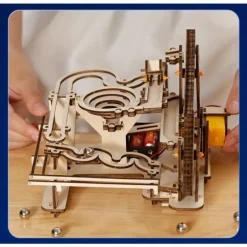 3D Wooden Puzzle - DIY Mechanical Track Balls Educational Brain Teaser for Adults Khaki