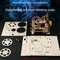 3D Wooden Puzzle - DIY Mechanical Track Balls Educational Brain Teaser for Adults Khaki