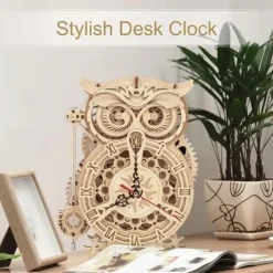 3D Wooden Puzzle For Adults Owl Clock Model Kit Desk Clock Home Decor Unique Gift For Kids On Birthday/Festival Day