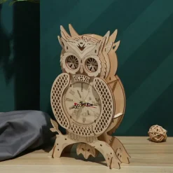 3D Wooden Puzzle For Adults Owl Clock Model Kit Desk Clock Home Decor Unique Gift For Kids On Birthday/Festival Day