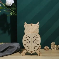 3D Wooden Puzzle For Adults Owl Clock Model Kit Desk Clock Home Decor Unique Gift For Kids On Birthday/Festival Day