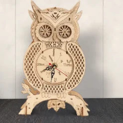 3D Wooden Puzzle For Adults Owl Clock Model Kit Desk Clock Home Decor Unique Gift For Kids On Birthday/Festival Day