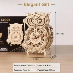 3D Wooden Puzzle For Adults Owl Clock Model Kit Desk Clock Home Decor Unique Gift For Kids On Birthday/Festival Day