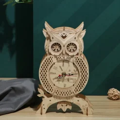 3D Wooden Puzzle For Adults Owl Clock Model Kit Desk Clock Home Decor Unique Gift For Kids On Birthday/Festival Day