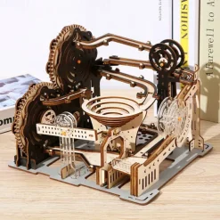 3D Wooden Puzzle Marble Run Set DIY Mechanical Track Electric Manual Model Building Block Kits Assembly Toy Gift for Teens Adult