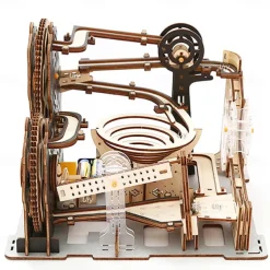 3D Wooden Puzzle Marble Run Set DIY Mechanical Track Electric Manual Model Building Block Kits Assembly Toy Gift for Teens Adult