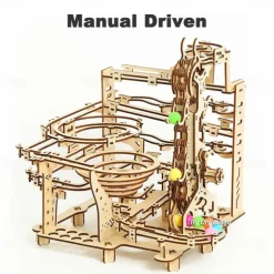 3D Wooden Puzzle Marble Run Set DIY Mechanical Track Electric Manual Model Building Block Kits Assembly Toy Gift for Teens Adult