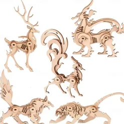 3D Wooden Puzzles Animal Model - Collectibles Wooden Model Kits for Adults Desk Display Gift for Boys/Girls(5 pcs)