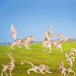 3D Wooden Puzzles Animal Model - Collectibles Wooden Model Kits for Adults Desk Display Gift for Boys/Girls(5 pcs)