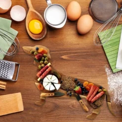 Dachshund Dog Dinner Plate Cute Christmas Dinner Plate, Wooden Plates Cutting Board Wooden Decorative Tray, Chopping Block for Fruit Platter, Dessert Plate for Holiday Party