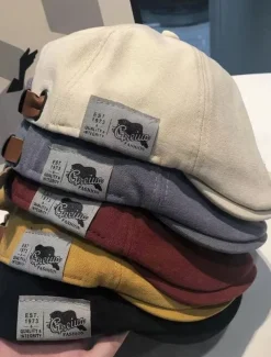 Daily Forward Cap Peaky Caps for Women British Western Style Ivy Cap Classic Autumn Vintage Linen Beret