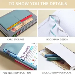 Daily Planner Notebook Productivity Planner Weekly & Monthly Planner Appointment Book To-Do List & Notebook A5 Size 1 PCS