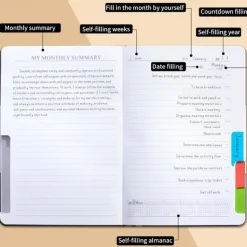 Daily Planner Notebook Productivity Planner Weekly & Monthly Planner Appointment Book To-Do List & Notebook A5 Size 1 PCS