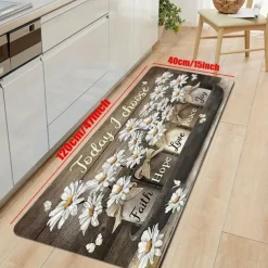 Daisy Kitchen Rugs Anti Slip Door Mats for Kitchen Floor Kitchen Rugs and Mats Non Skid Waterproof Kitchen Runner Comfort Standing Mat