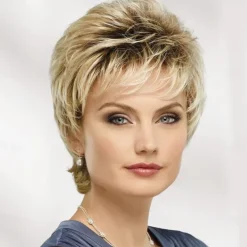 Daisy WhisperLite Wig Updated Shag Wig with Flirty Fringe and Flattering Layers / Multi-Tonal Shades of Blonde Silver Brown and Red