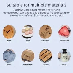 DAJA DJ6 Laser Engraver DIY Marking Portable Engraving Machine for DIY Handcraft Logo Mark Printer 80x80mm Carving Area with 4PCS Raised Columns Goggles Support Wireless Mobile Connection Wood