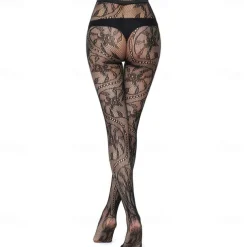 Dance Accessories Socks Printing Hollow-out Pure Color Women's Party Daily Wear Polyester