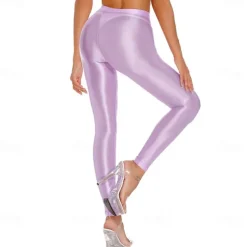 Dance Costumes Activewear Exotic Dancewear Pants Pure Color Women's Performance Training High Chinlon