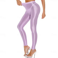 Dance Costumes Activewear Exotic Dancewear Pants Pure Color Women's Performance Training High Chinlon