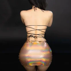 Dance Costumes Exotic Dancewear Pole dance Dress Printing Hollow-out Pure Color Women's Performance Training Sleeveless High PU