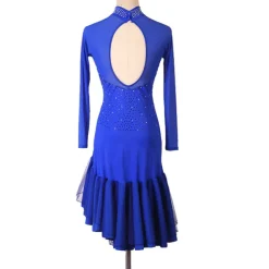 Dance Salsa Latin Dance Dress Crystals / Rhinestones Women's Performance Long Sleeve Spandex