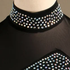 Dance Salsa Latin Dance Dress Crystals / Rhinestones Women's Performance Long Sleeve Spandex