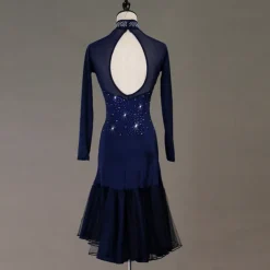 Dance Salsa Latin Dance Dress Crystals / Rhinestones Women's Performance Long Sleeve Spandex