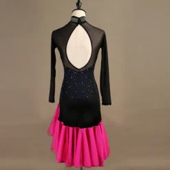 Dance Salsa Latin Dance Dress Crystals / Rhinestones Women's Performance Long Sleeve Spandex