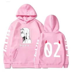 Darling in the Franxx Zero Two 02 Hoodie Anime Cartoon Anime Harajuku Graphic Kawaii For Couple's Men's Women's Adults' Back To School Hot Stamping