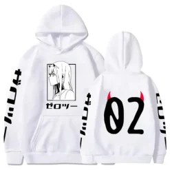 Darling in the Franxx Zero Two 02 Hoodie Anime Cartoon Anime Harajuku Graphic Kawaii For Couple's Men's Women's Adults' Back To School Hot Stamping