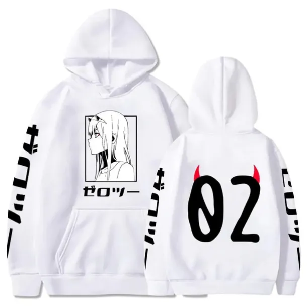 Darling in the Franxx Zero Two 02 Hoodie Anime Cartoon Anime Harajuku Graphic Kawaii For Couple's Men's Women's Adults' Back To School Hot Stamping
