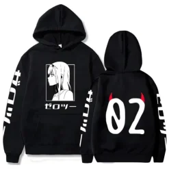 Darling in the Franxx Zero Two 02 Hoodie Anime Cartoon Anime Harajuku Graphic Kawaii For Couple's Men's Women's Adults' Back To School Hot Stamping