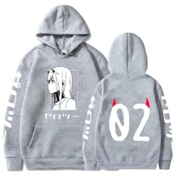 Darling in the Franxx Zero Two 02 Hoodie Anime Cartoon Anime Harajuku Graphic Kawaii For Couple's Men's Women's Adults' Back To School Hot Stamping