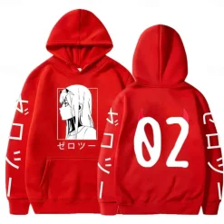 Darling in the Franxx Zero Two 02 Hoodie Anime Cartoon Anime Harajuku Graphic Kawaii For Couple's Men's Women's Adults' Back To School Hot Stamping