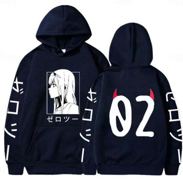 Darling in the Franxx Zero Two 02 Hoodie Anime Cartoon Anime Harajuku Graphic Kawaii For Couple's Men's Women's Adults' Back To School Hot Stamping