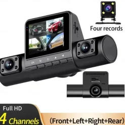 Dash Cam 4Channel 1080P Driving Recorder HD1080P Front Inside Rear View Infrared Night Vision Car Charge Reversing Camera