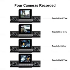 Dash Cam 4Channel 1080P Driving Recorder HD1080P Front Inside Rear View Infrared Night Vision Car Charge Reversing Camera